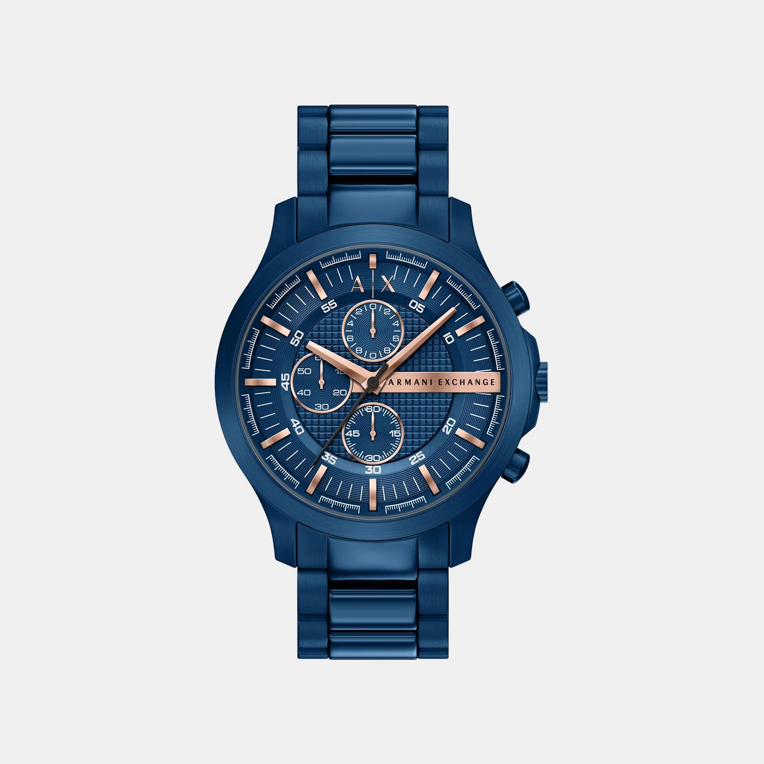 Men Quartz Blue Dial Chronograph Stainless Steel Watch AX2468