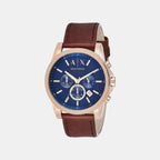 Outerbanks Men Quartz Blue Dial Chronograph Leather Watch AX2508