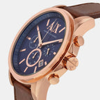 Outerbanks Men Quartz Blue Dial Chronograph Leather Watch AX2508