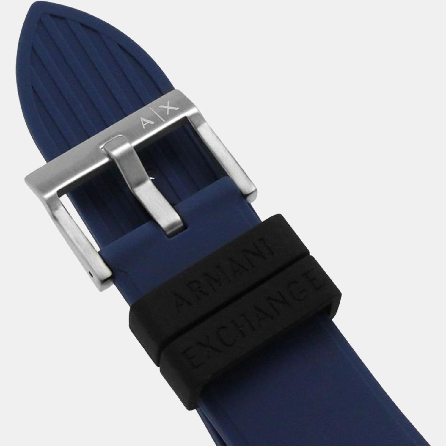 Men Quartz Black Dial Analog Silicone Watch AX2521