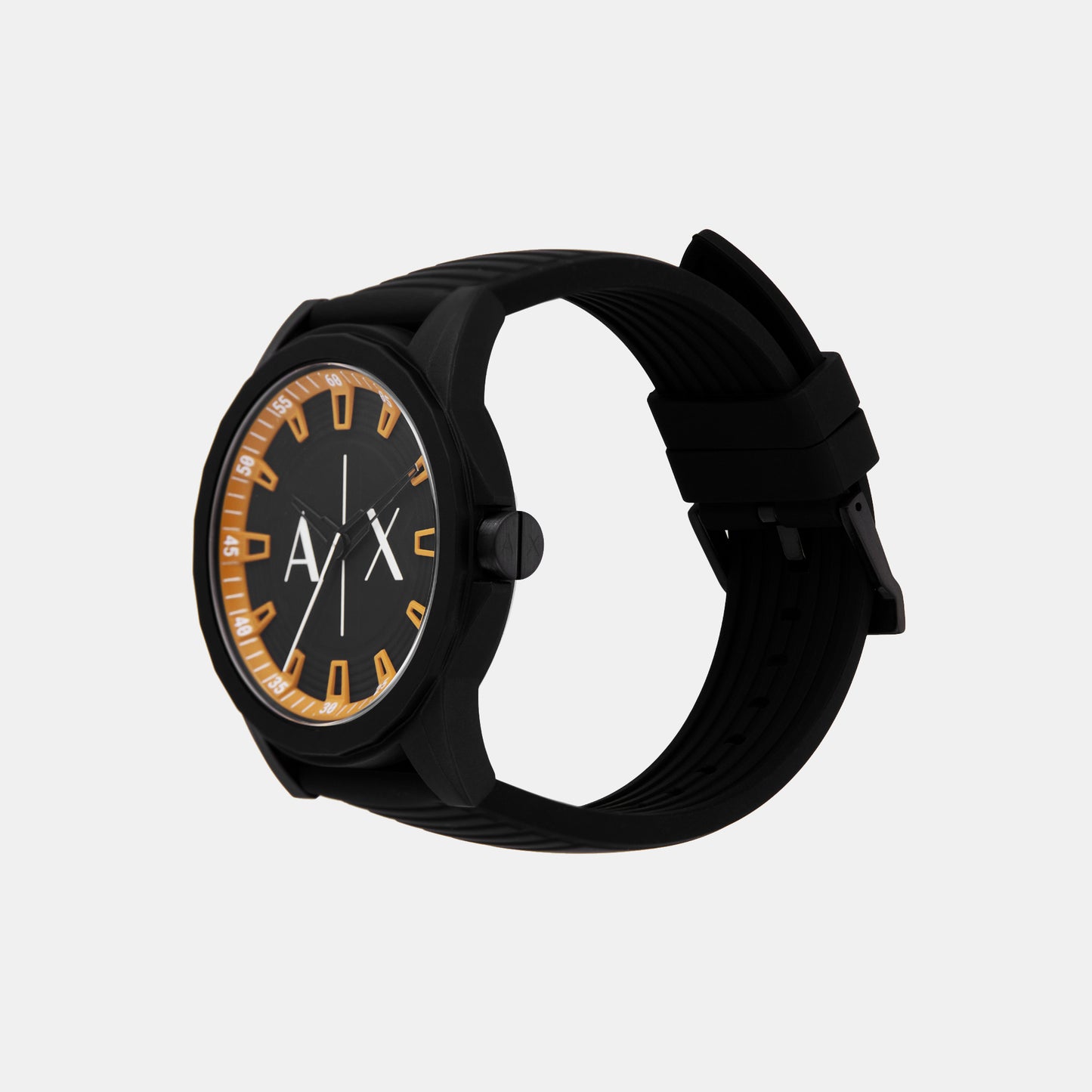 Men Quartz Black Dial Analog Silicone Watch AX2536