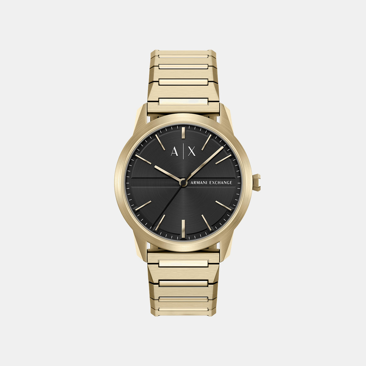 Men Quartz Black Dial Analog Stainless Steel Watch AX2650
