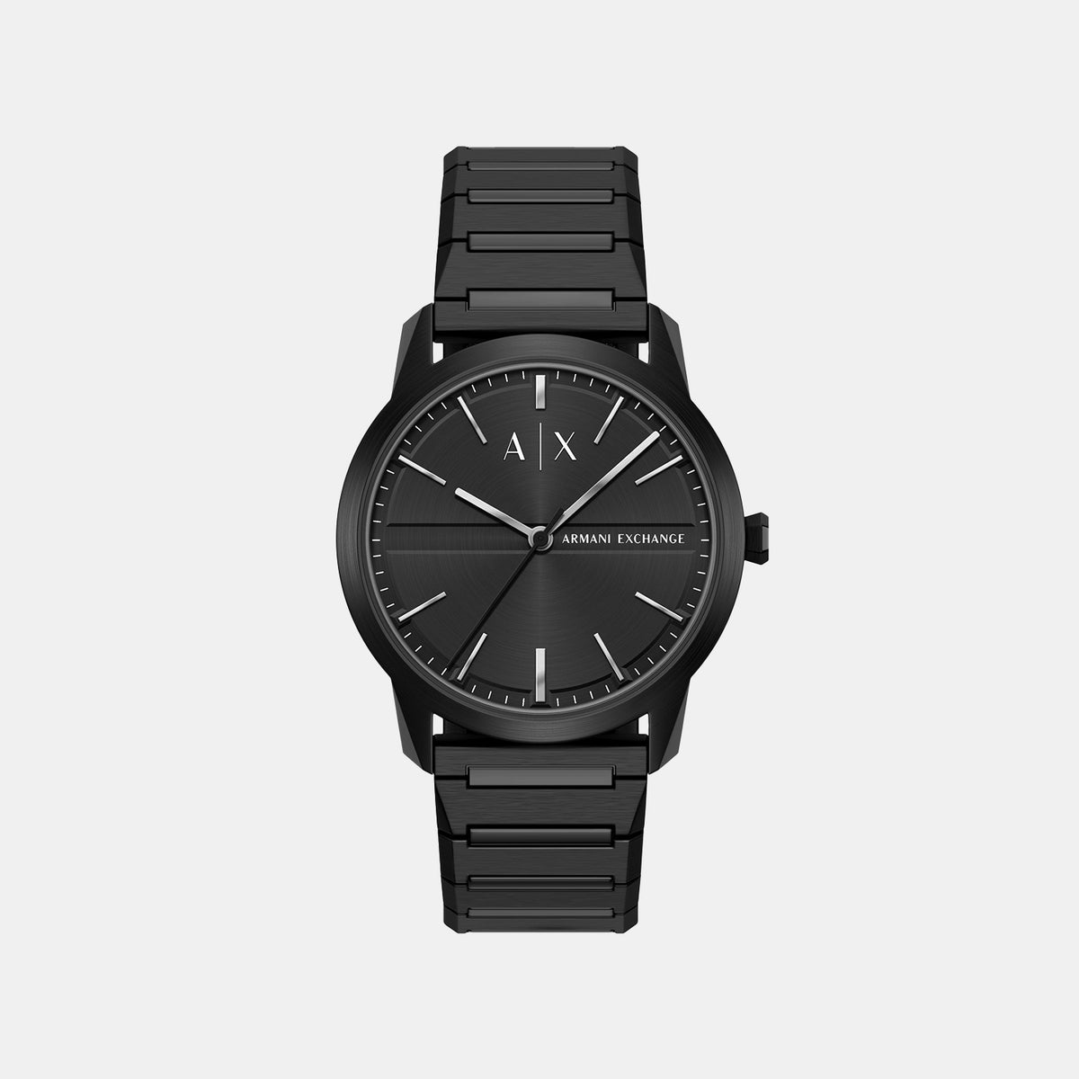 Men Quartz Black Dial Analog Stainless Steel Watch AX2651