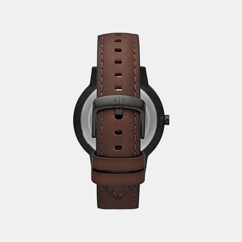 Cayde Men Quartz Black Dial Analog Leather Watch AX2706