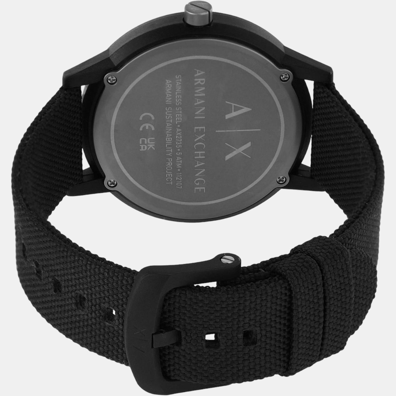 Armani Exchange Silicone Black watch