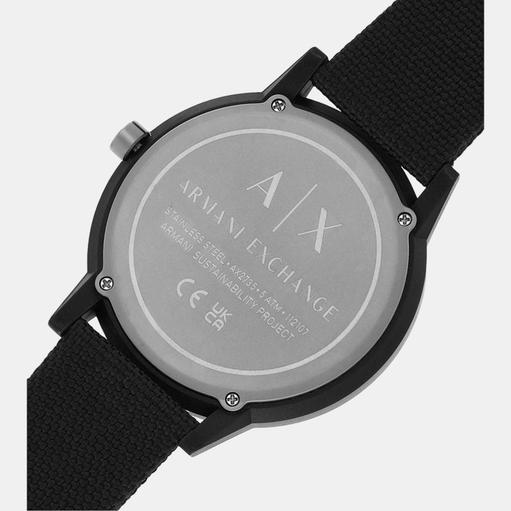 Armani Exchange Men Round Black watch
