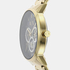 Na Men Quartz Black Dial Chronograph Stainless Steel Watch AX2747