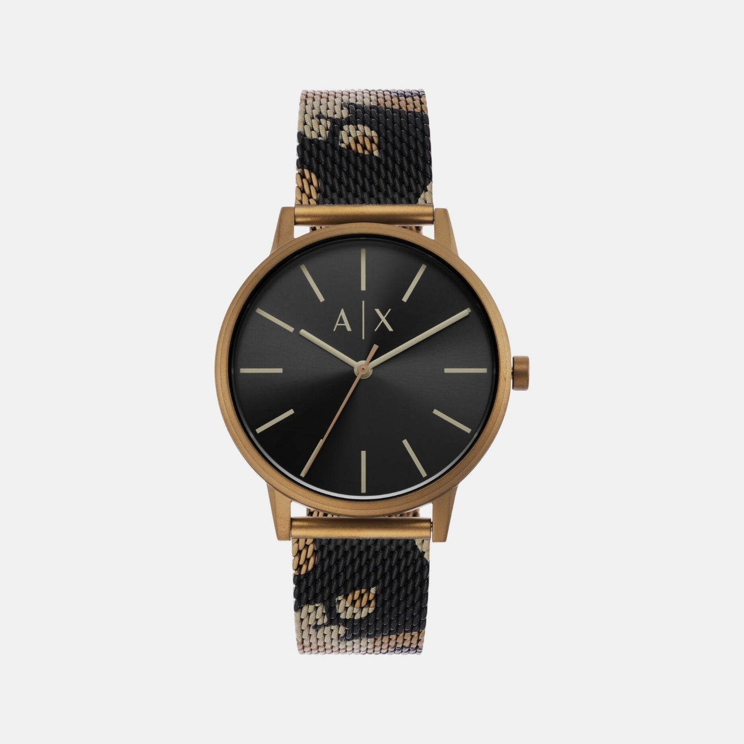 Na Men Quartz Black Dial Analog Stainless Steel Watch AX2754