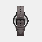 Men Quartz Grey Dial Analog Leather Watch AX2764