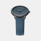 Men Quartz Blue Dial Analog Leather Watch AX2767