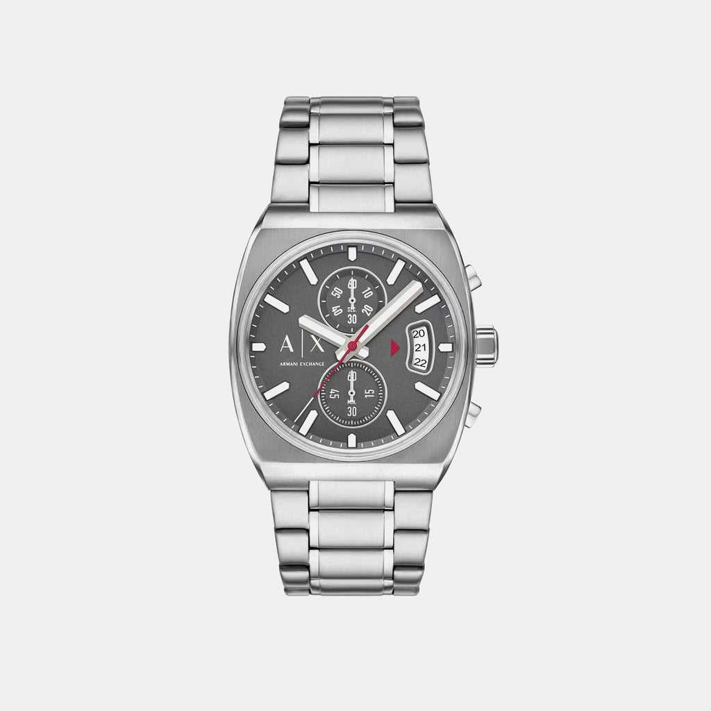 Men Quartz Grey Dial Analog Stainless Steel Watch AX2820