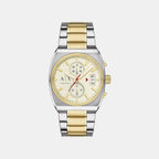 Men Quartz Cream Dial Analog Stainless Steel Watch AX2821