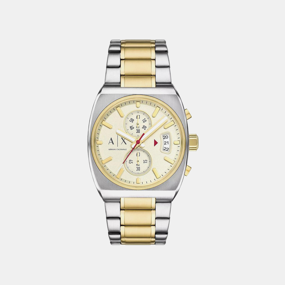 Men Quartz Cream Dial Analog Stainless Steel Watch AX2821