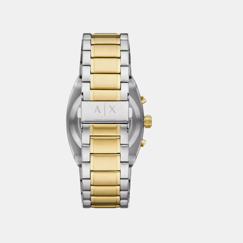 Men Quartz Cream Dial Analog Stainless Steel Watch AX2821