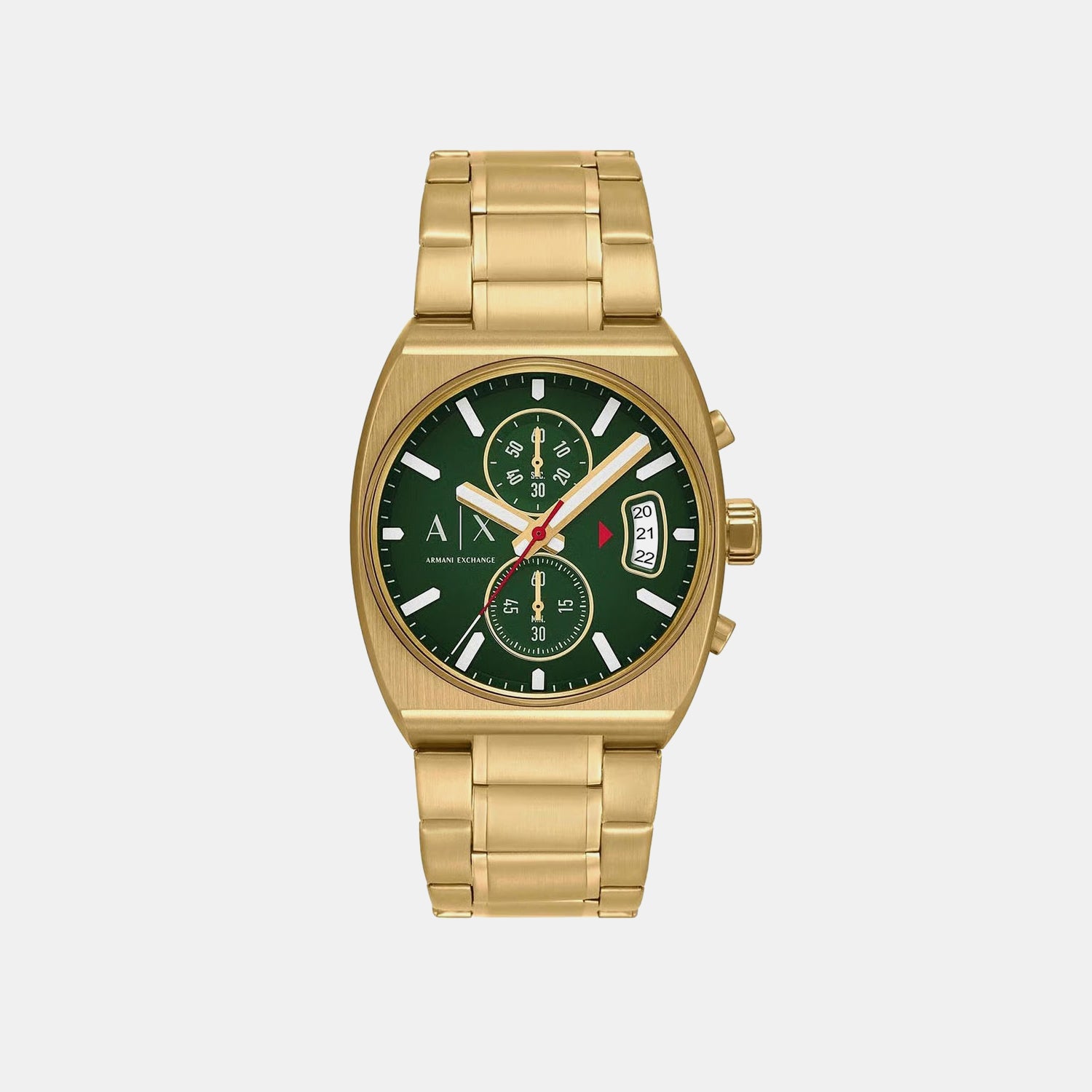 Men Quartz Green Dial Analog Stainless Steel Watch AX2822