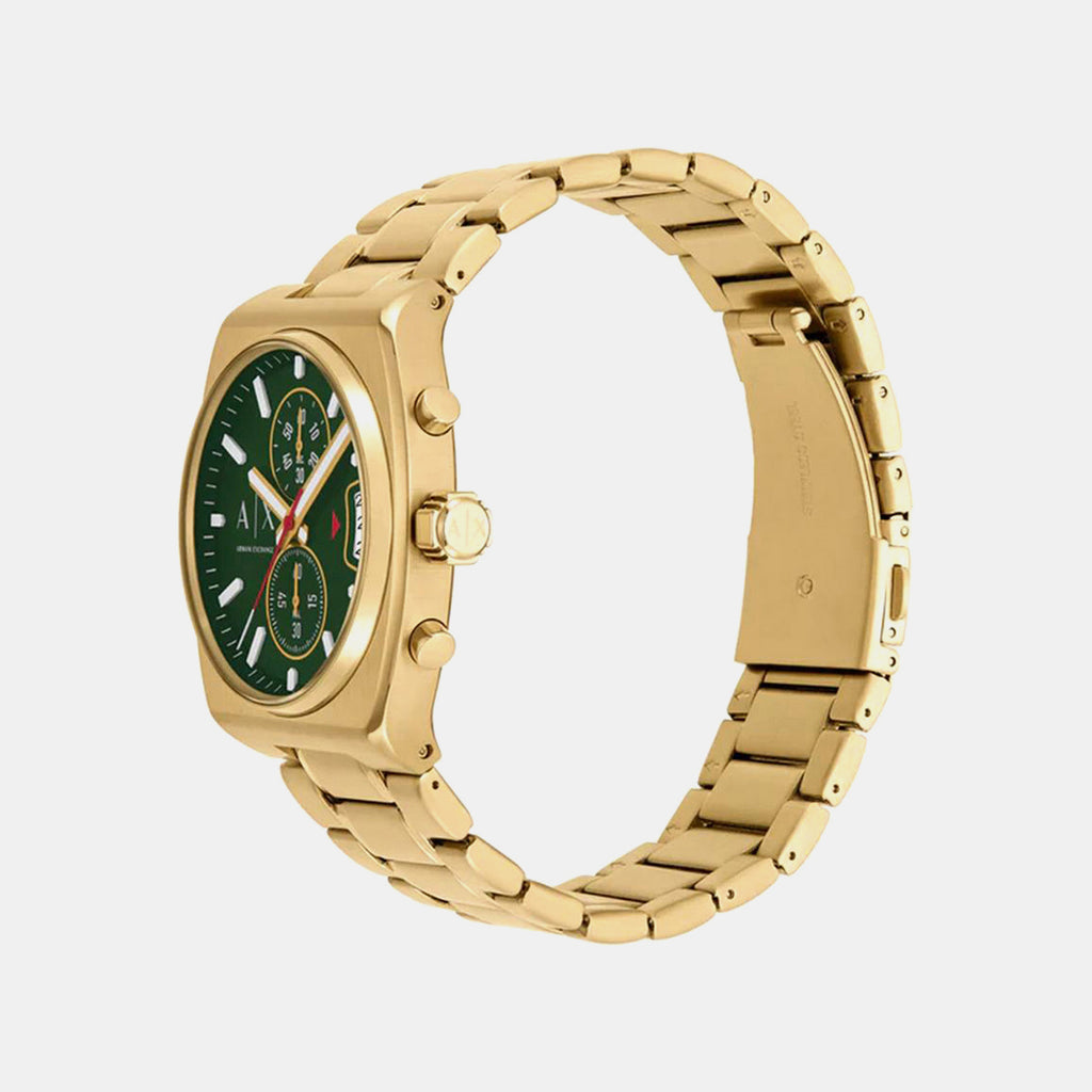Men Quartz Green Dial Analog Stainless Steel Watch AX2822