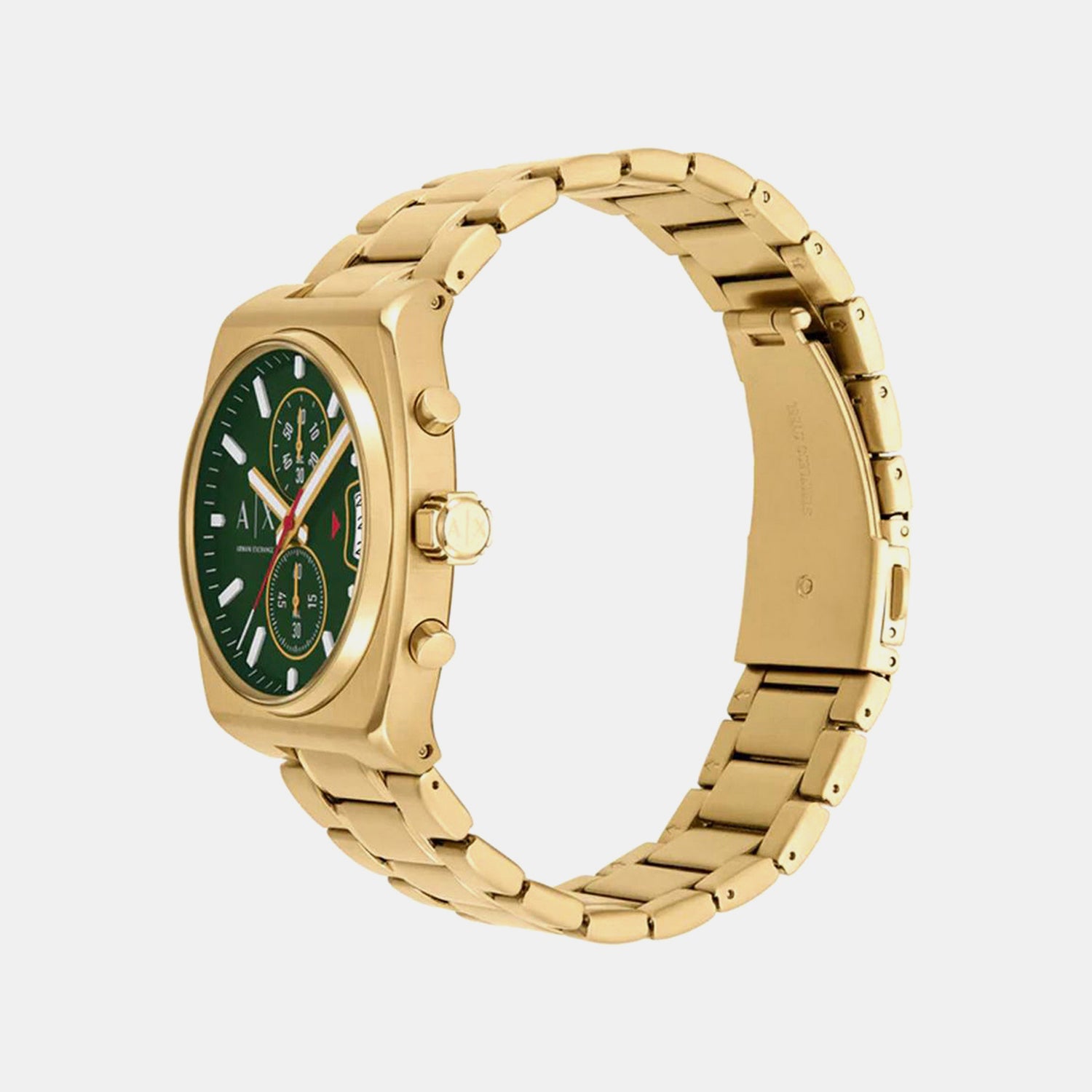 Men Quartz Green Dial Analog Stainless Steel Watch AX2822