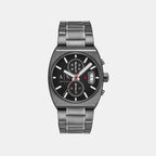Men Quartz Black Dial Analog Stainless Steel Watch AX2823
