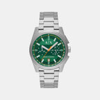 Men Quartz Green Dial Chronograph Stainless Steel Watch AX2862