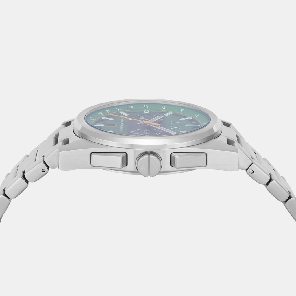 Men Quartz Green Dial Chronograph Stainless Steel Watch AX2862