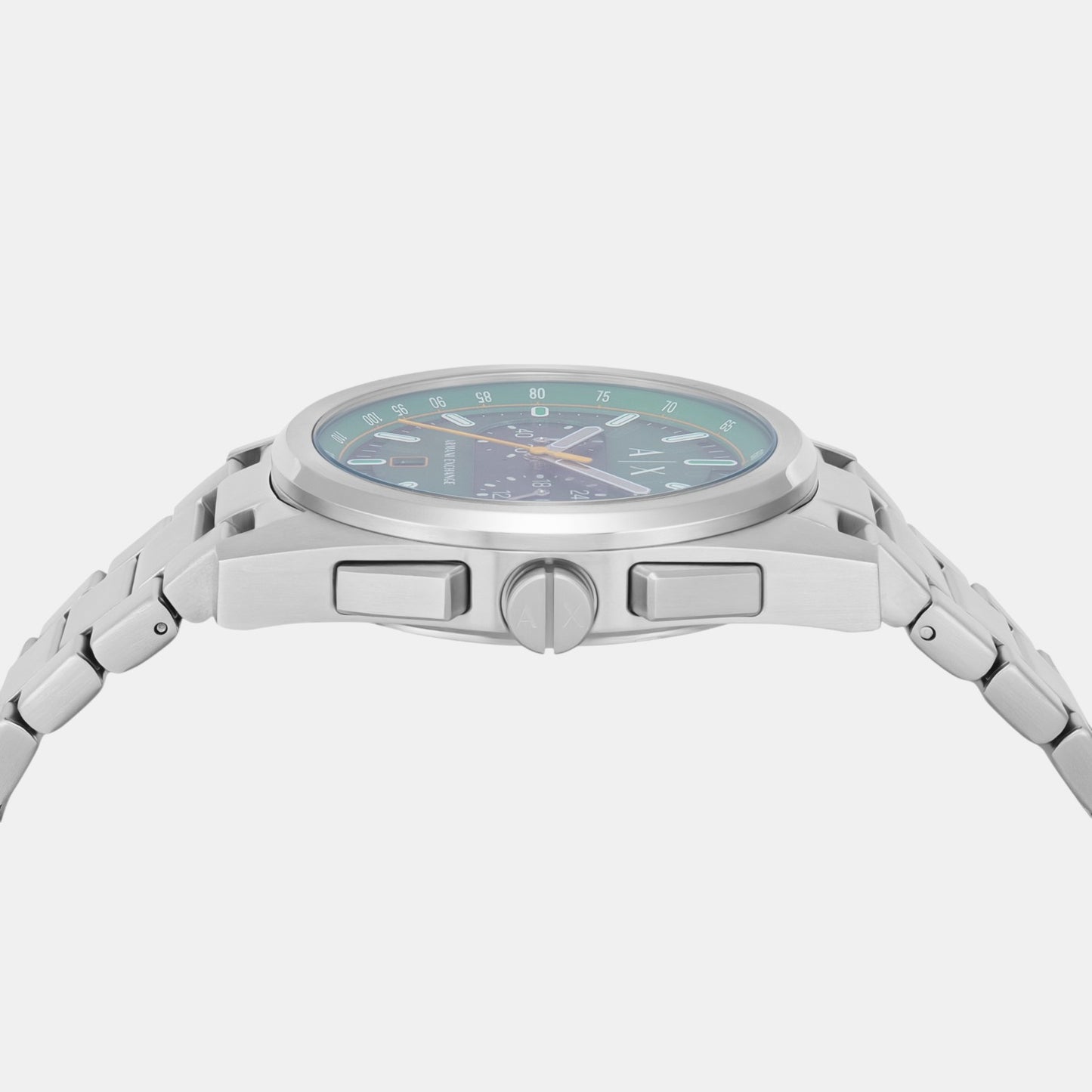 Men Quartz Green Dial Chronograph Stainless Steel Watch AX2862