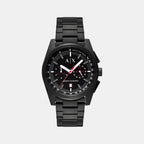Men Quartz Black Dial Chronograph Stainless Steel Watch AX2864
