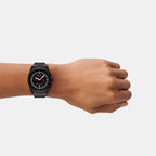 Men Quartz Black Dial Chronograph Stainless Steel Watch AX2864