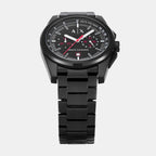 Men Quartz Black Dial Chronograph Stainless Steel Watch AX2864