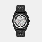 Men Quartz Grey Dial Chronograph Rubber Watch AX2865