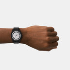 Men Quartz Grey Dial Chronograph Rubber Watch AX2865