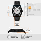 Men Quartz Grey Dial Chronograph Rubber Watch AX2865