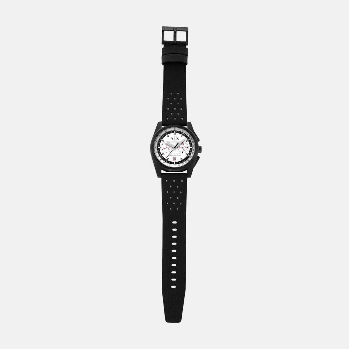Men Quartz Grey Dial Chronograph Rubber Watch AX2865