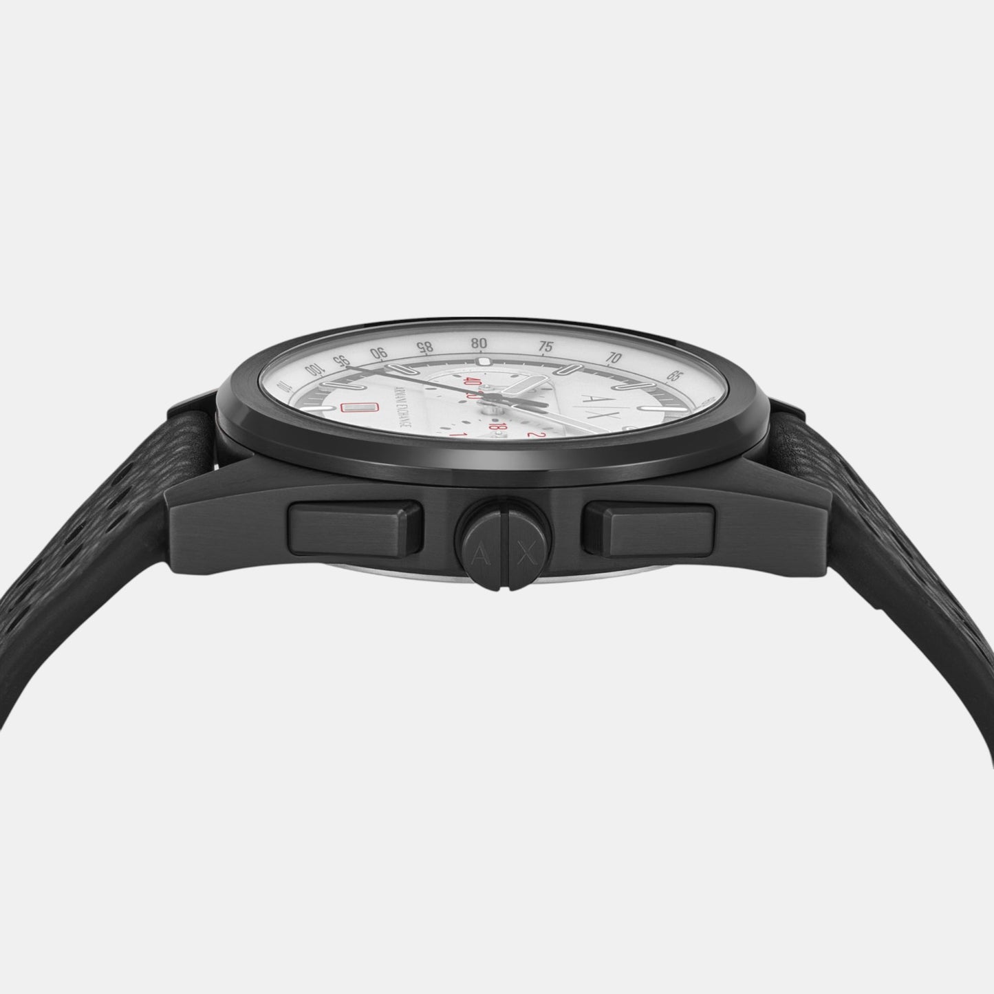 Men Quartz Grey Dial Chronograph Rubber Watch AX2865