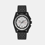 Men Quartz Grey Dial Chronograph Rubber Watch AX2865