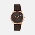 Men Quartz Brown Dial Analog Leather Watch AX2873