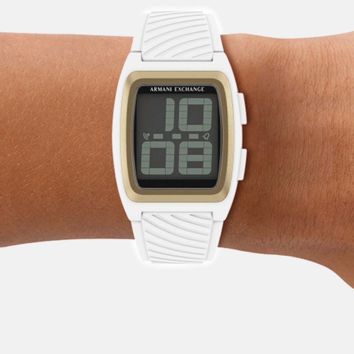 Men Quartz Grey Dial Digital Silicone Watch AX2968