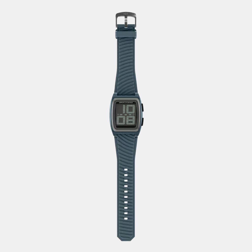 Men Quartz Grey Dial Digital Silicone Watch AX2970