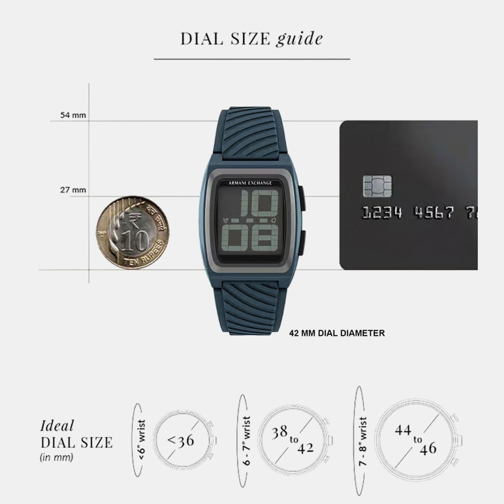 Men Quartz Grey Dial Digital Silicone Watch AX2970