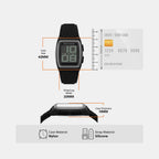 Men Quartz Black Dial Digital Silicone Watch AX2971