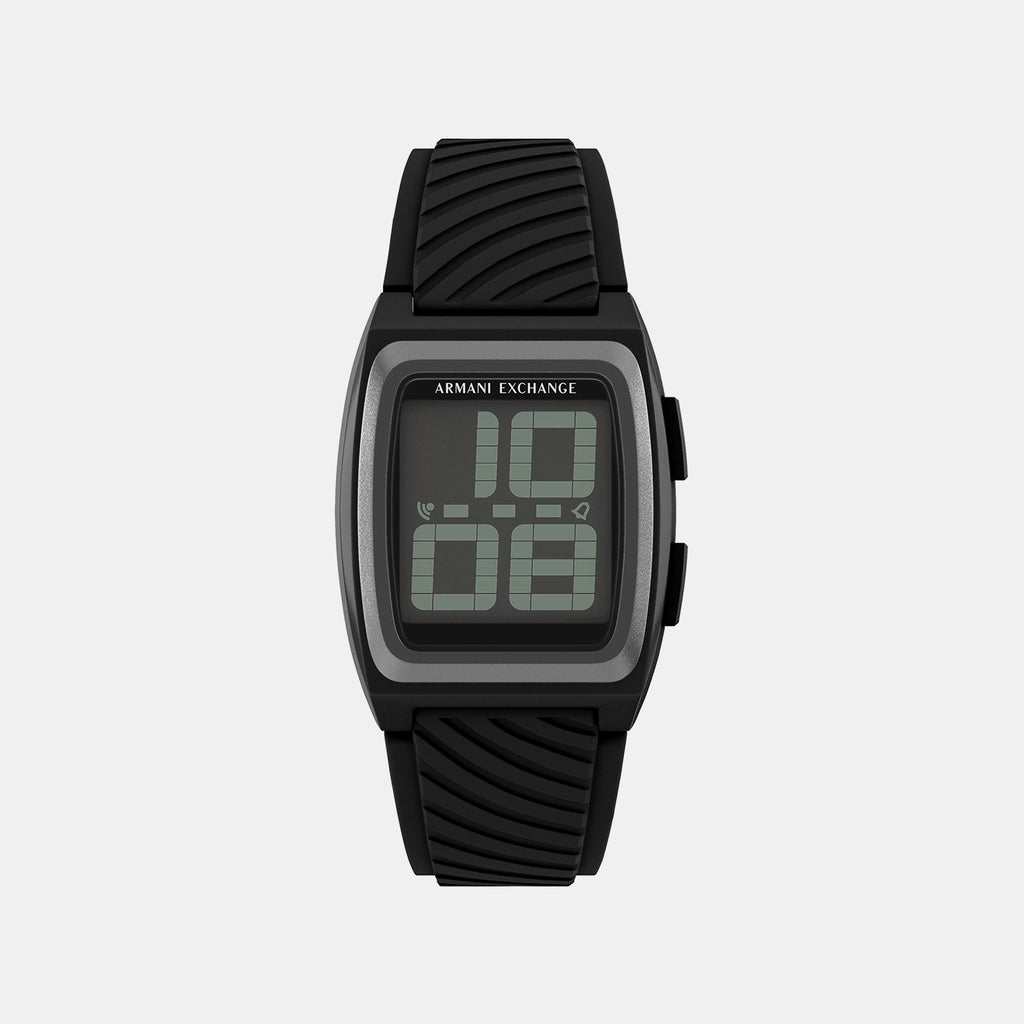 Men Quartz Black Dial Digital Silicone Watch AX2971