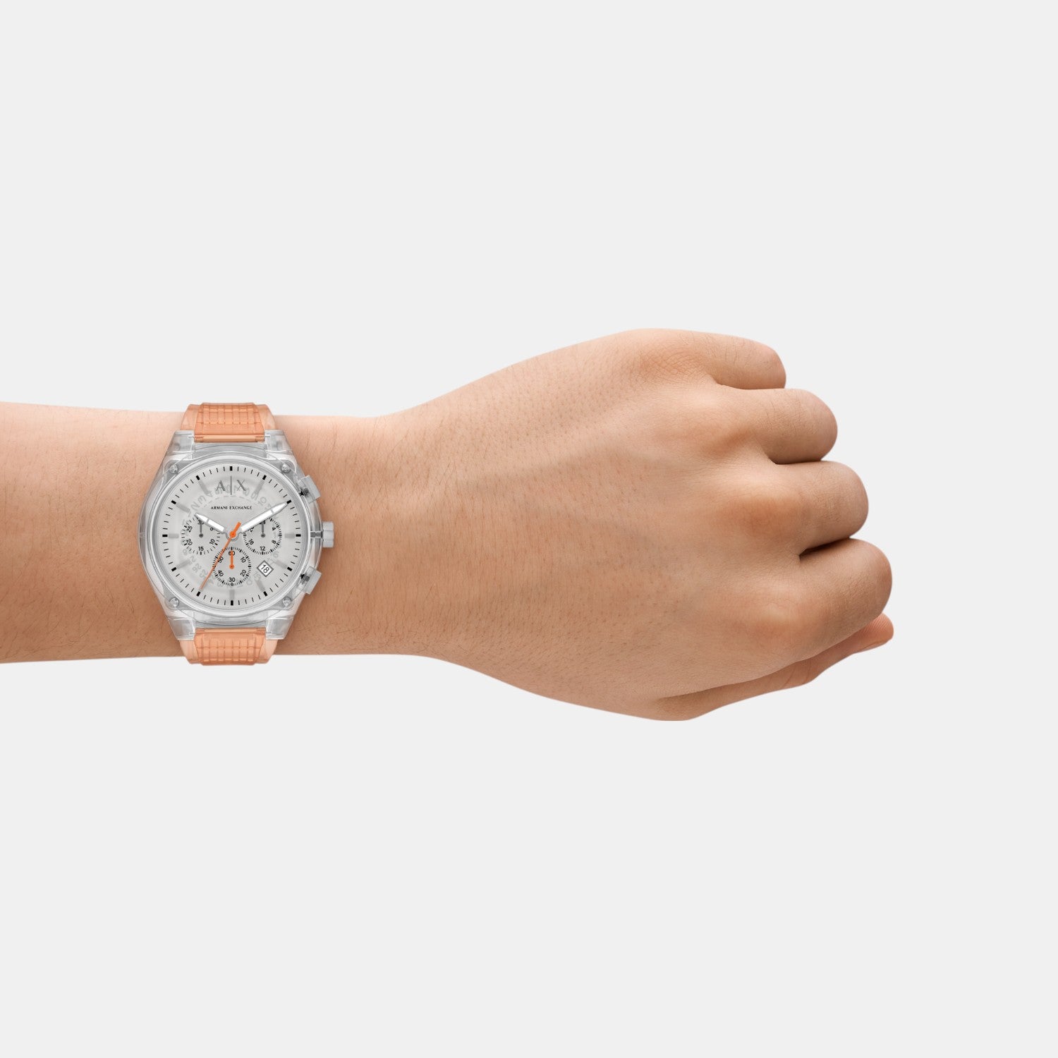 Men Quartz Grey Dial Chronograph Polyester Watch AX4164