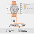 Men Quartz Grey Dial Chronograph Polyester Watch AX4164