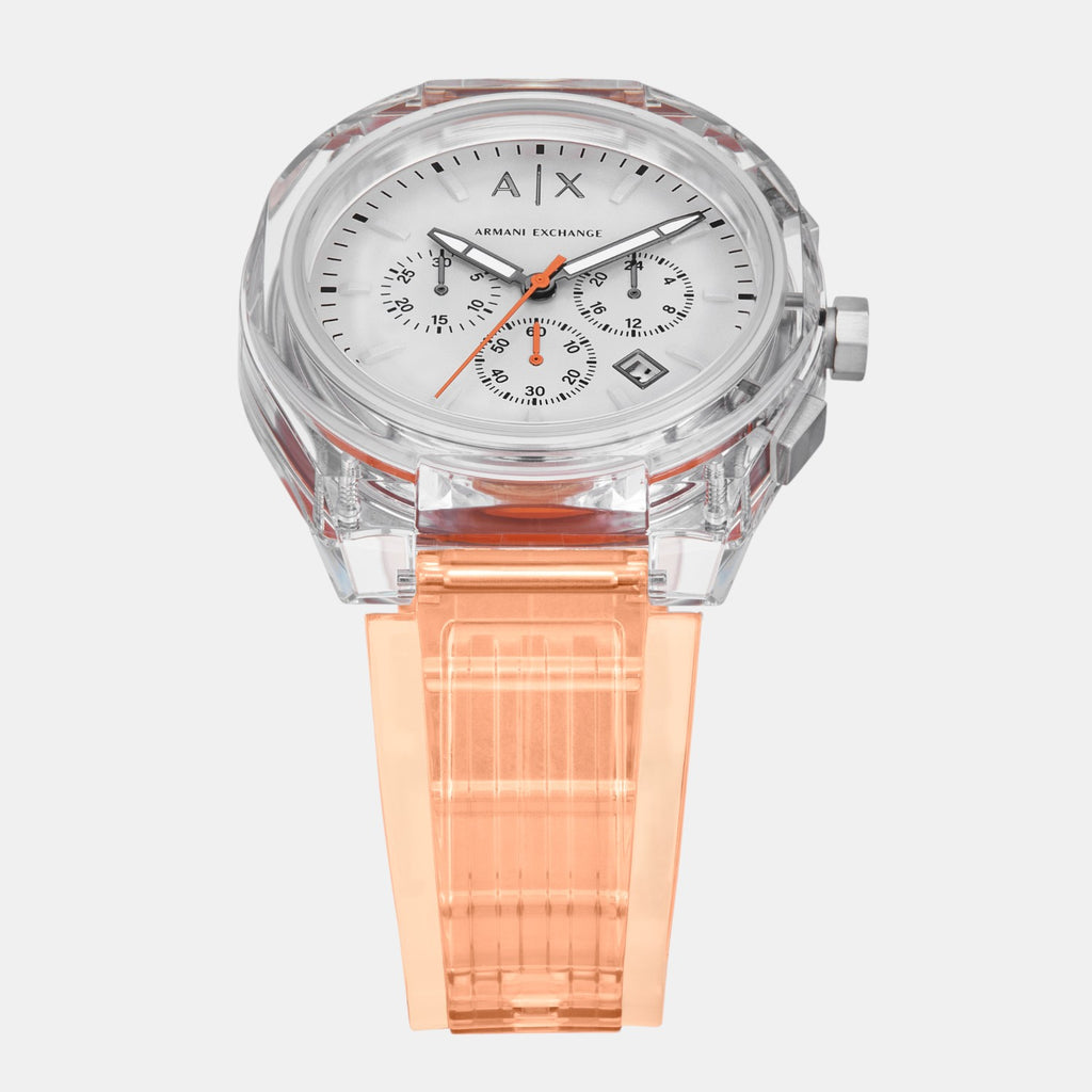 Men Quartz Grey Dial Chronograph Polyester Watch AX4164