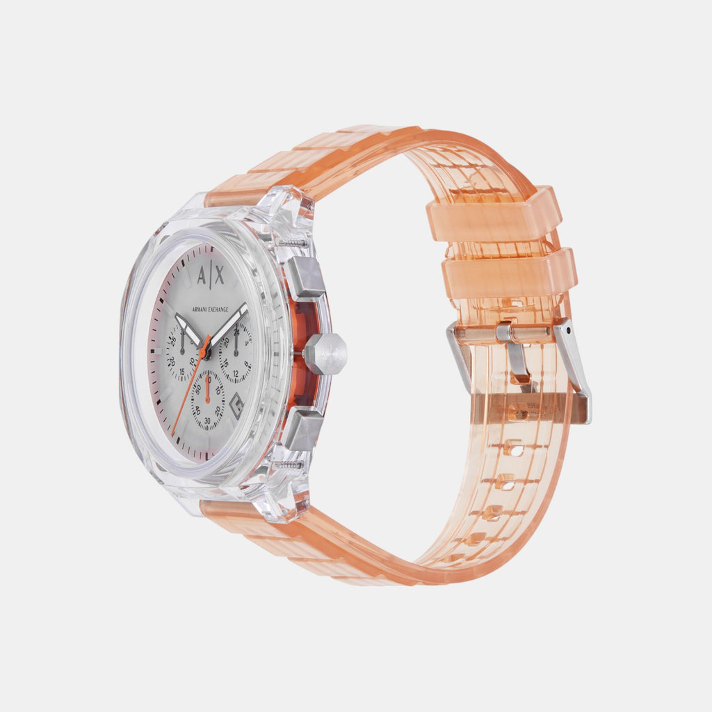 Men Quartz Grey Dial Chronograph Polyester Watch AX4164