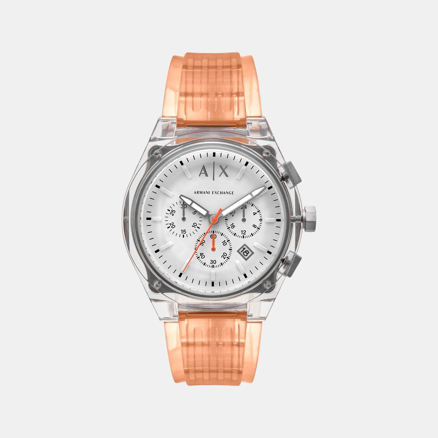 Men Quartz Grey Dial Chronograph Polyester Watch AX4164