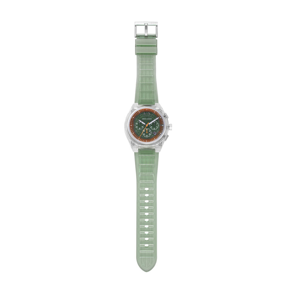 Sync Men Quartz Green Dial Chronograph PU Watch AX4165