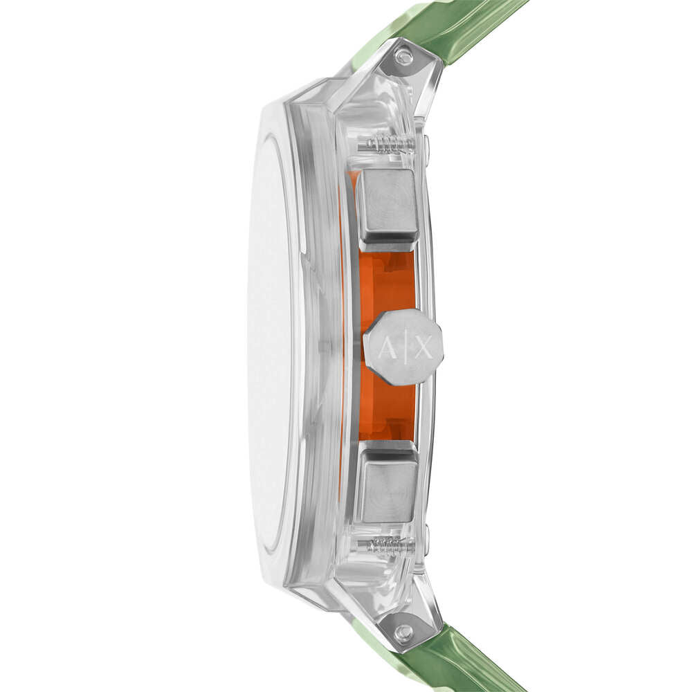 Men Quartz Green Dial Chronograph Polyurethane Watch AX4165