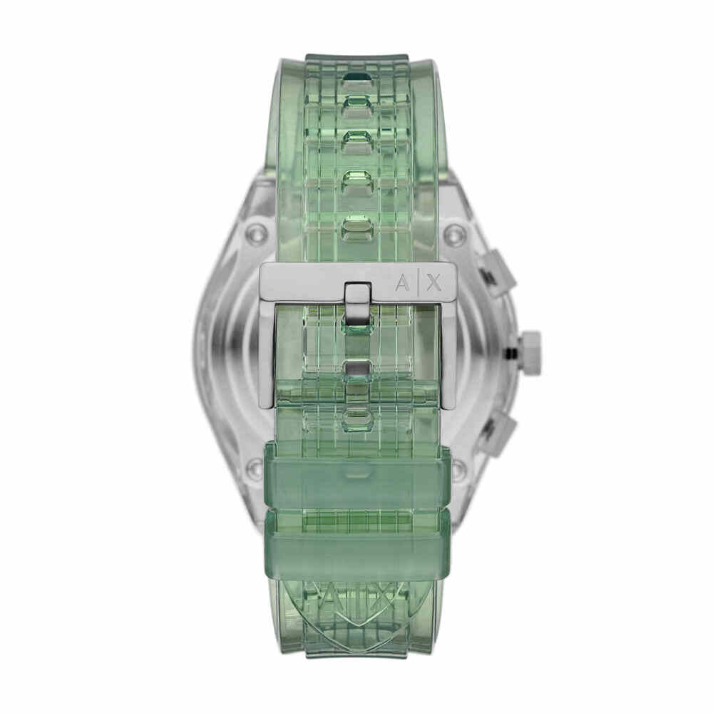 Men Quartz Green Dial Chronograph Polyurethane Watch AX4165