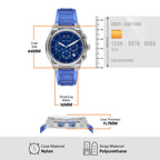 Men Quartz Blue Dial Chronograph Polyurethane Watch AX4166