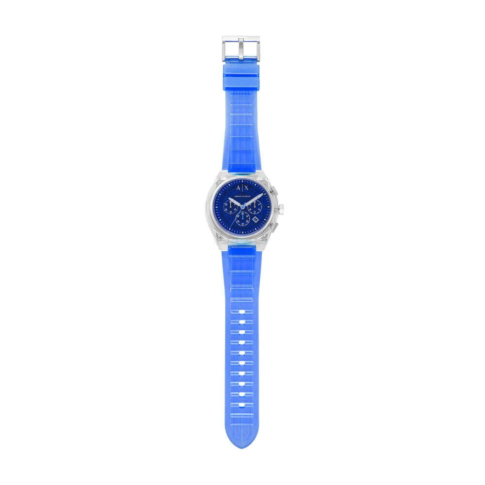 Sync Men Quartz Blue Dial Chronograph PU Watch AX4166